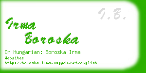 irma boroska business card